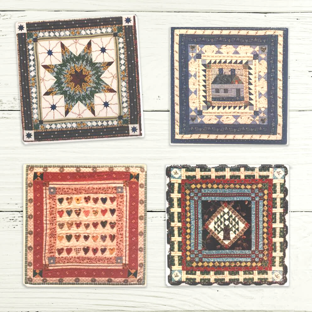 "Home Is Where The Heart Is" American Quilt Coasters - Set of 4